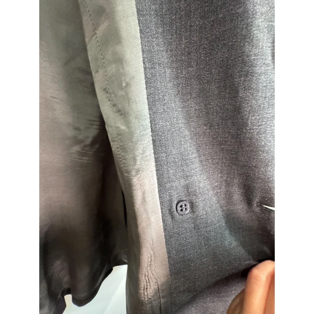 Rare 90s ESCADA by Margaretha Ley Grey Virgin Wool Blazer Made in Germany Sz 36